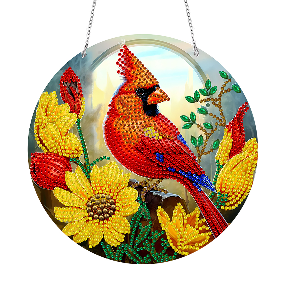 DIY Diamond Painting Hanging Ornament - Cardinal Bird