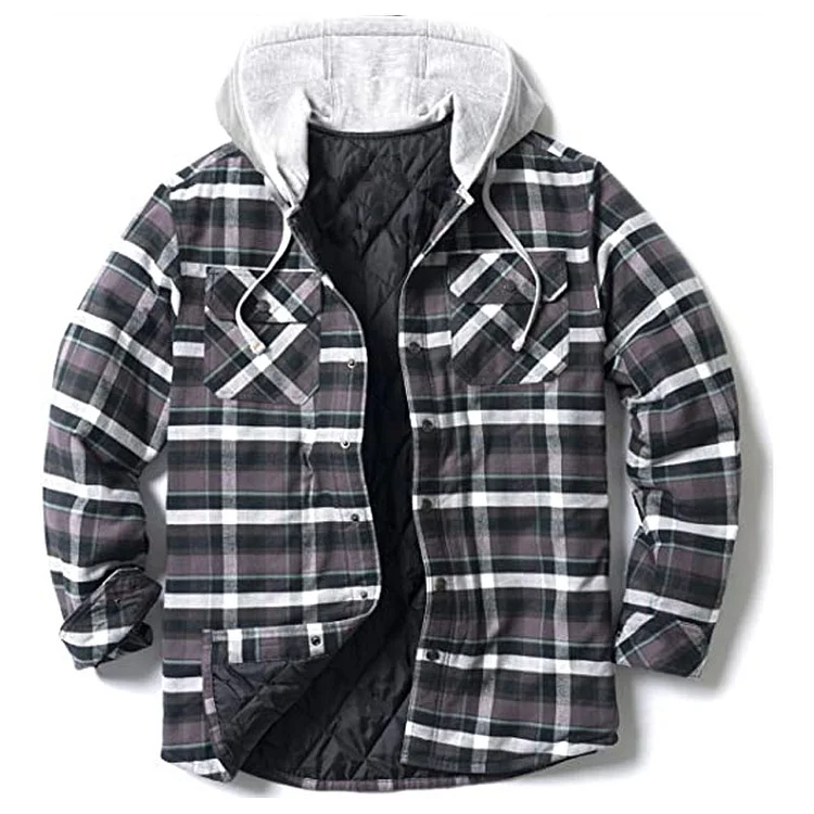 Men's Lined Hooded Flannel Jacket