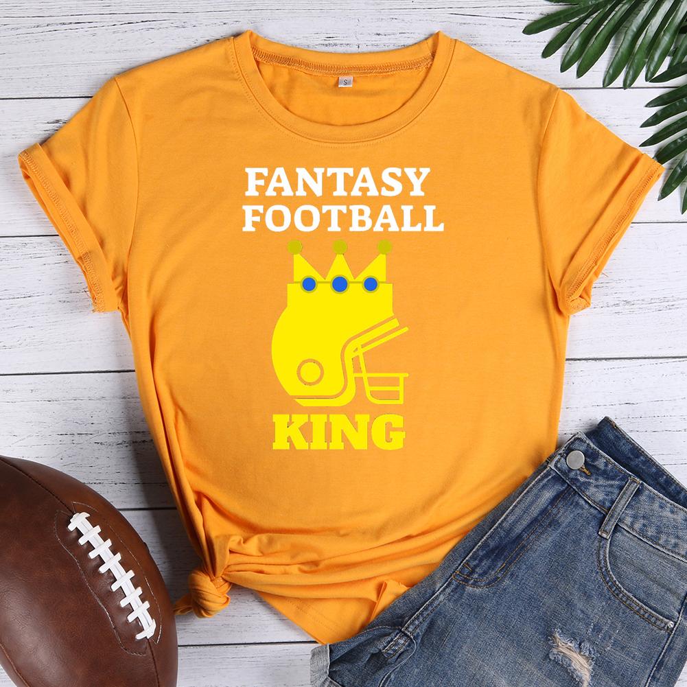 Fantasy Football King Round Neck T-shirt-Guru-buzz