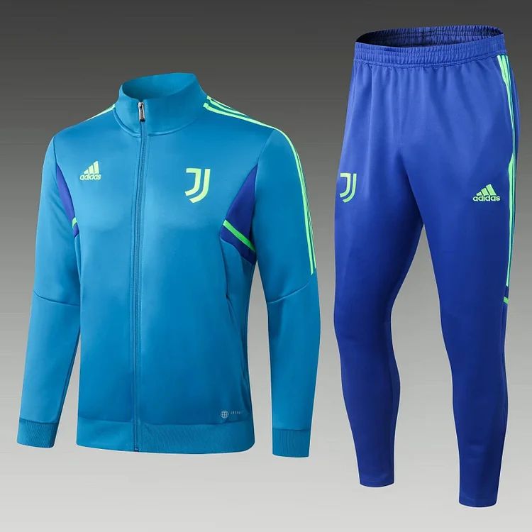 2022/2023 Juventus Long Zipped Jacket Blue Football Shirt 1:1 Thai Quality Set