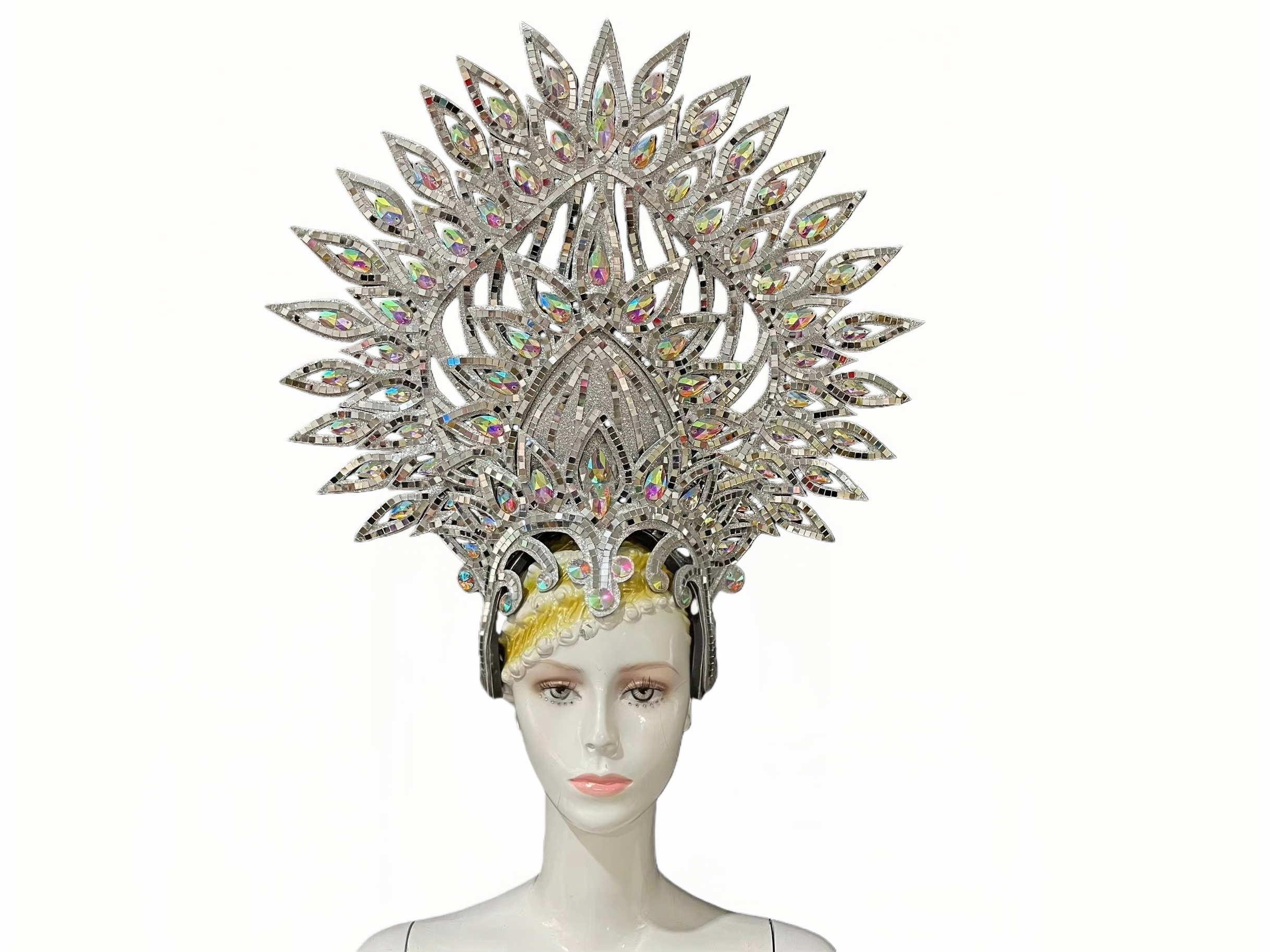 VCSHOES Feather headdress samba costume carnival halloween party bar performance hat makeup dance wings parade