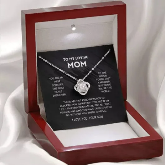 Mother's Day SaleMom - You're The World-Love Knot Necklace