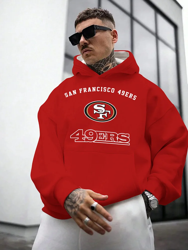 San Francisco 49ers Printed Hooded Pocket Pullover Hoodie