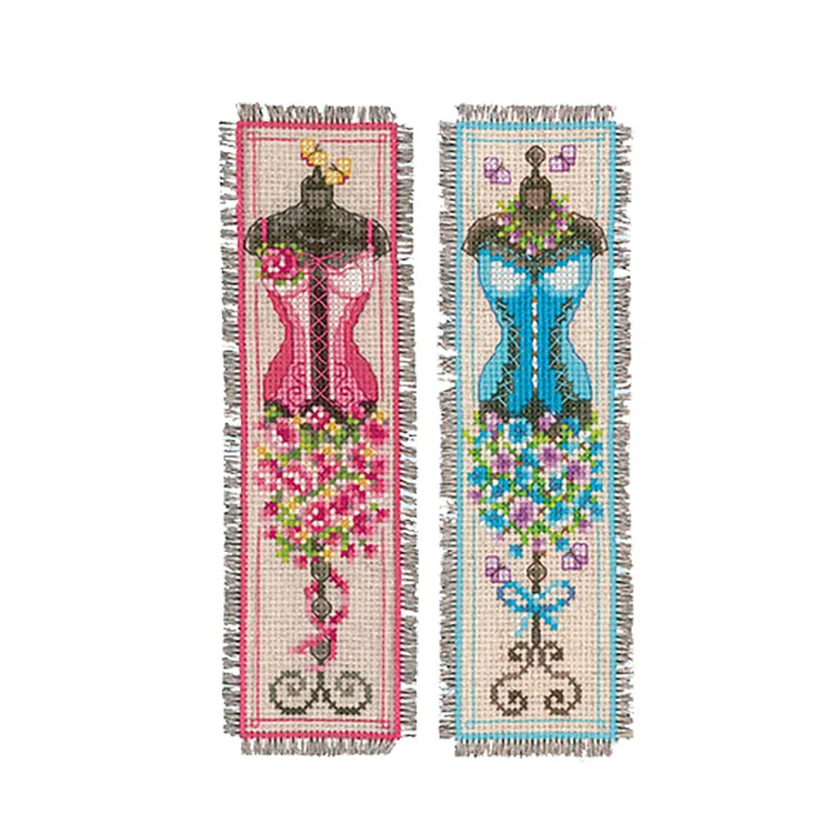 Bookmark - Plastic Clothing 14CT 18*6CM Double Sided Counted Cross Stitch Bookmark