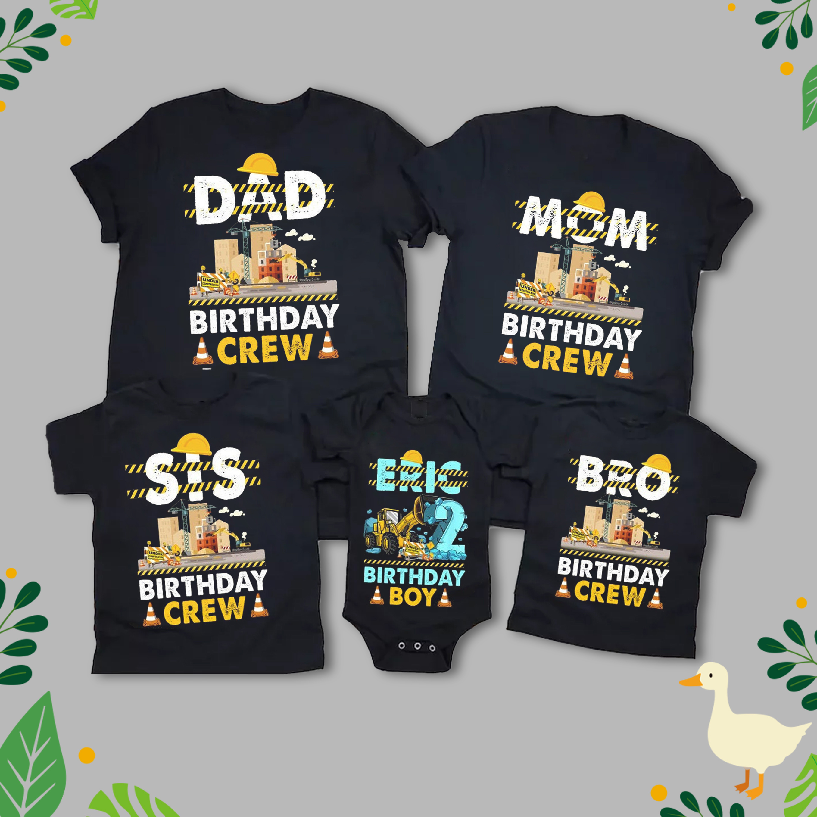 construction birthday shirt