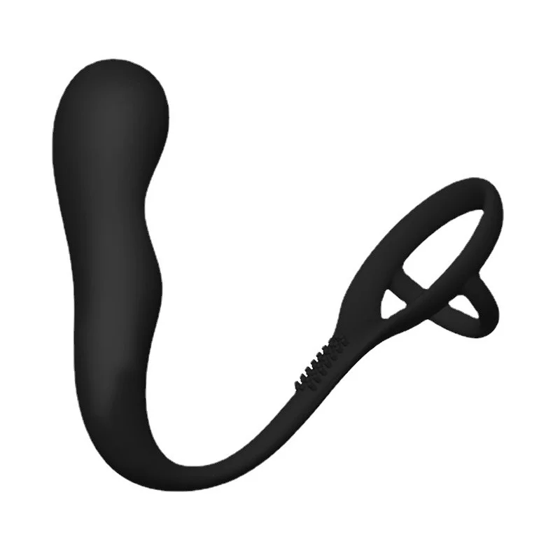Silicone Wearable Anal Plug With Penis Ring - Rose Toy