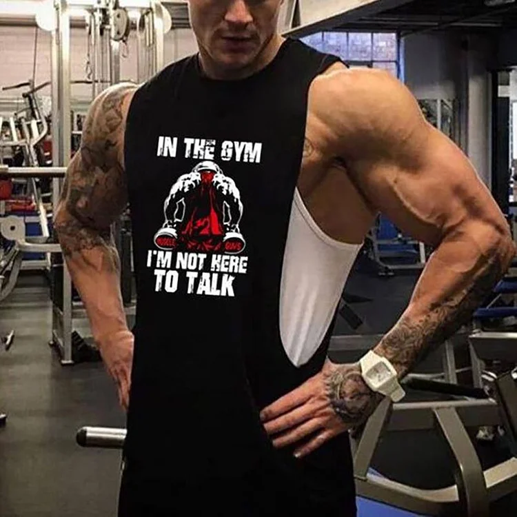 Round Neck Contrast Color Casual Print Mens Vest