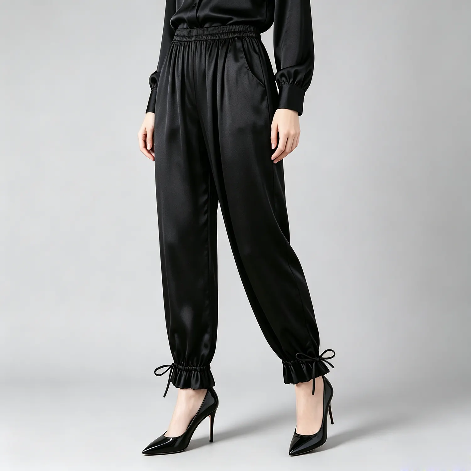 Women's Silk Pants High Waist Daily Outdoor REAL SILK LIFE