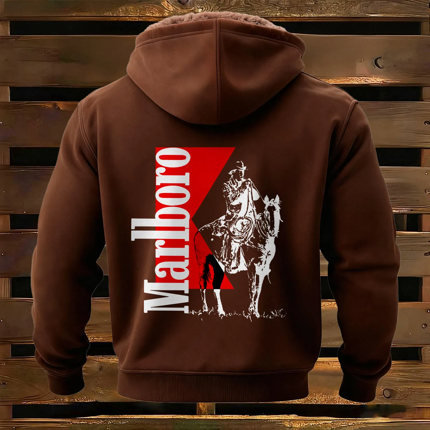 Stylish Graphic Design Fleece-lined Hooded