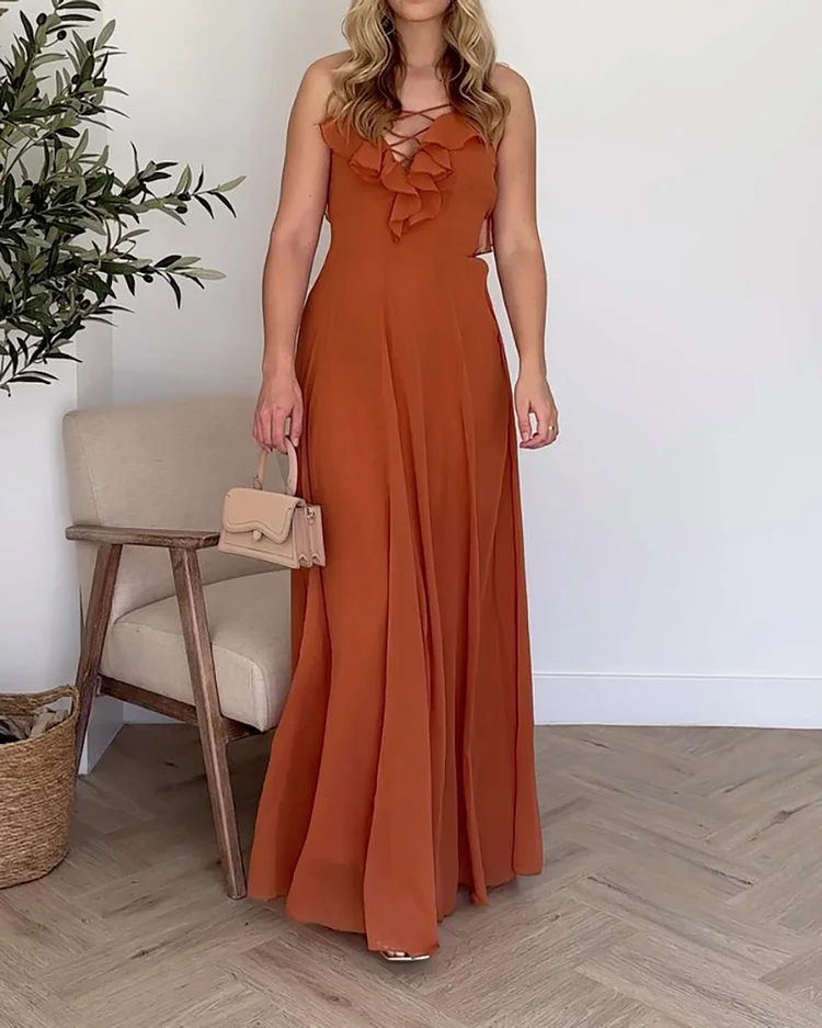 Fashionable Wooden Ear Design Dress