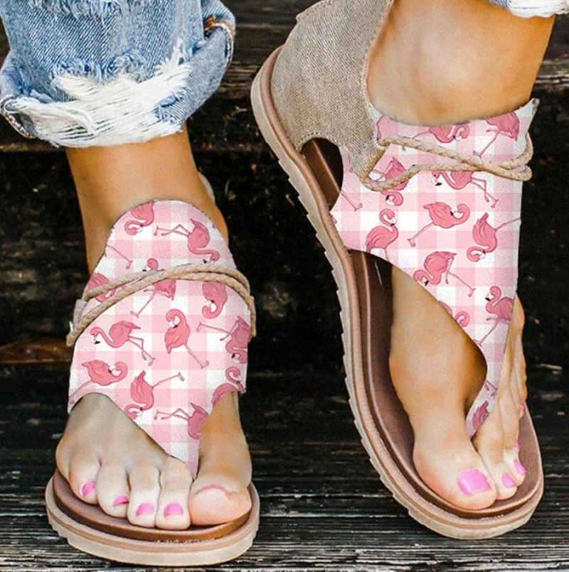 Flamingo Flat Sandals Summer Flip Flops
