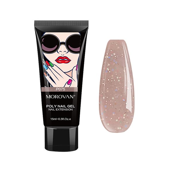 Morovan Nude Color Glitter Poly Nail Gel P075