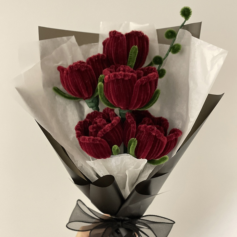 DIY Pipe Cleaners Kit Rose Flower