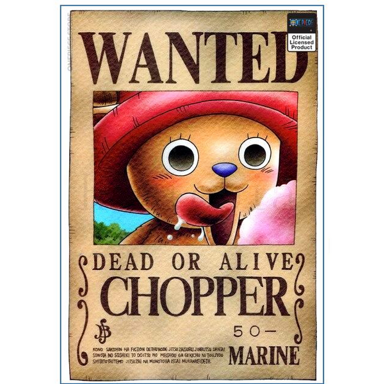 One Piece Anime Wanted Poster Tony Tony Chopper Bounty Official Merch