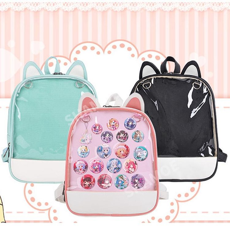 Harajuku Transparent Kitty Ears Japanese IT Backpack SP1710427