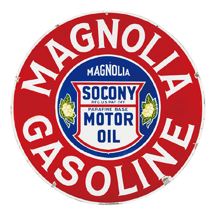Magnolia Gasoline -Round Shape Tin Signs/Wooden Signs - 30*30CM