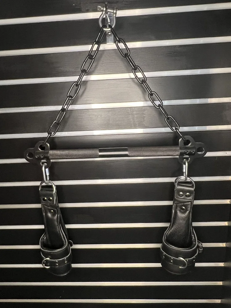 pornhint Pornhint 16" Mini Suspension Bar with Chain Set BDSM Bondage Kit (includes Leather Cuffs) - Spreader Bar Spread Bar Leather Restraints bdsm furnisher