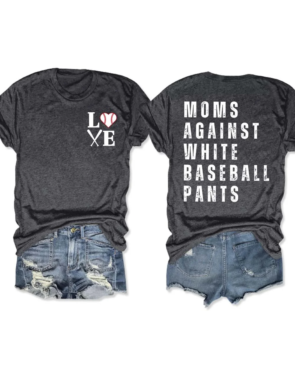 Mom Against Baseball White Pants T-Shirt