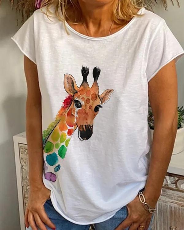 Loose casual printed T-shirt