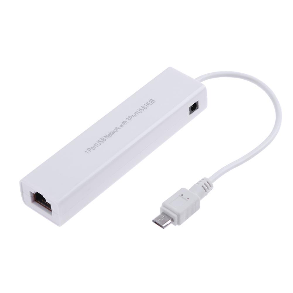 OTG 3 Port USB 2.0 HUB 10/100MB Micro USB to RJ45 LAN Adapter Network Card, 501 Original
OTG 3 Port USB 2.0 HUB 10/100MB Micro USB to RJ45 LAN Adapter Network Card, 501 Original