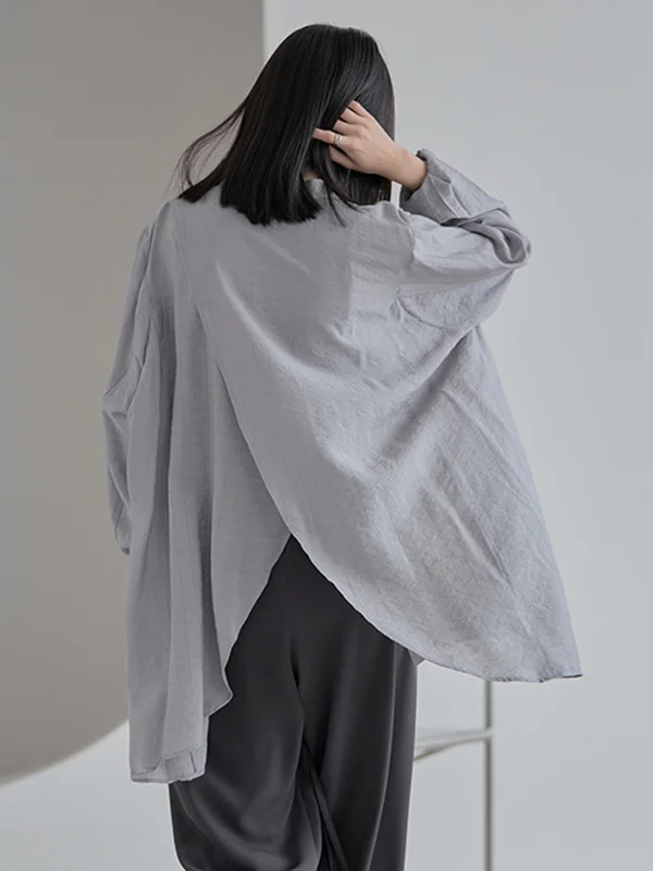 Casual Split-Back Sun Protection V-Neck Long Sleeves Blouses