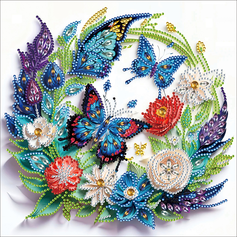 Butterfly Flowers Diamond Painting Artistic Design Embroidery