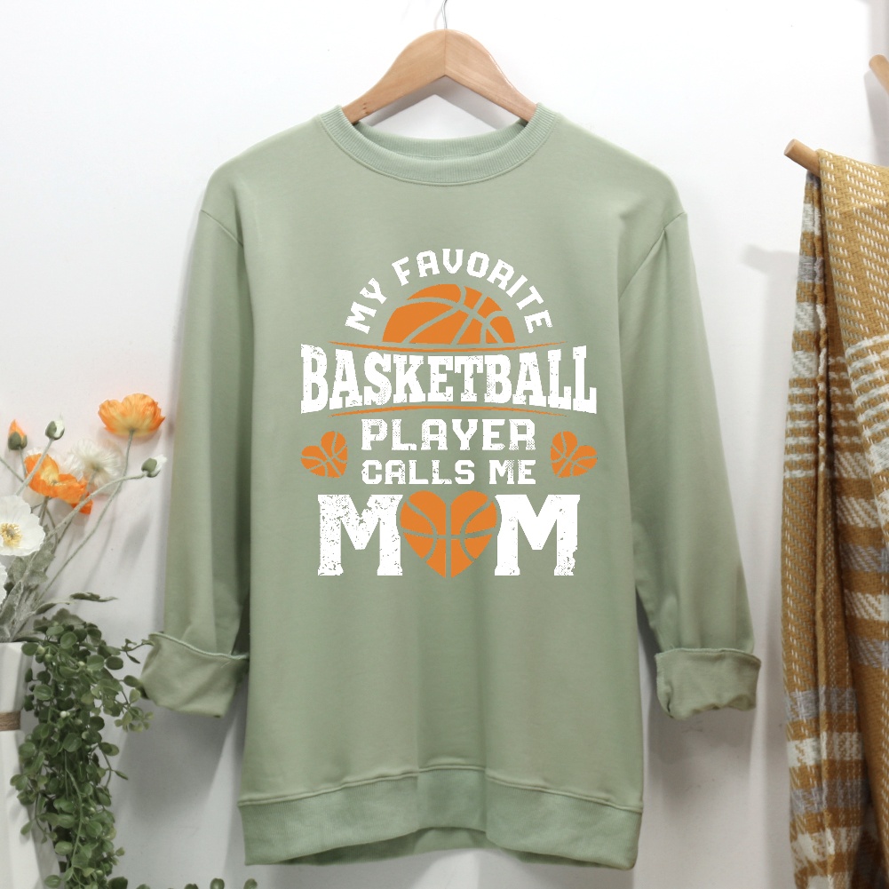My favorite basketball player calls me mom Women Casual Sweatshirt-Guru-buzz