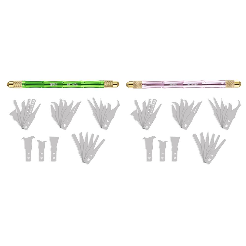 27 in 1 BGA Maintenance Knife for Mobile Phone CPU IC Chip Remove Glue Tool, Pink, 501 Original
27 in 1 BGA Maintenance Knife for Mobile Phone CPU IC Chip Remove Glue Tool, Pink, 501 Original