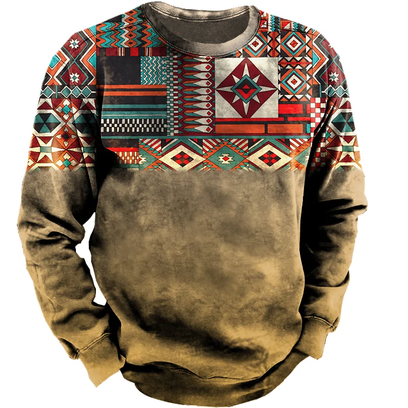 Men's Outdoor Western Ethnic Pattern Tactical Sweatshirt / [viawink] /