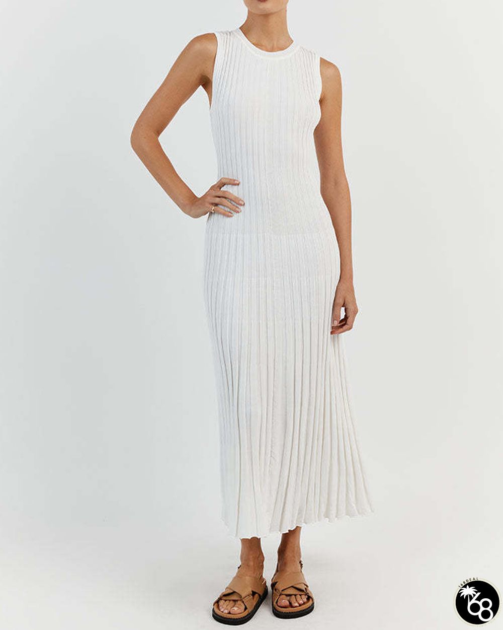 Casual Crew Neck Knitted Dress | 168DEAL