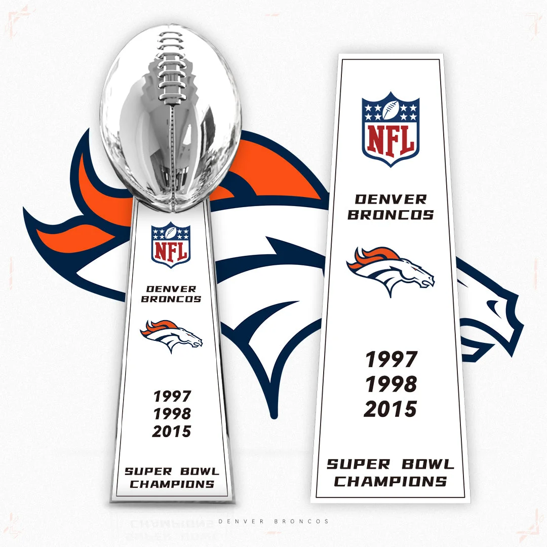 [NFL]Denver Broncos，2015/1998/1997 Vince Lombardi ,  Super Bowl Championship Trophy Resin Version