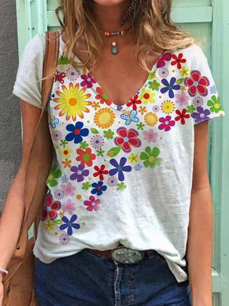 Bestdealfriday Printed Casual Floral Shirts Tops 9343419