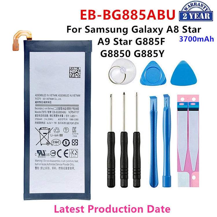 Brand New EB-BG885ABU 3700mAh Replacement Battery For Samsung Galaxy A8 Star A9 Star SM-G885F/Y G8850 Batteries+Tools Kits
