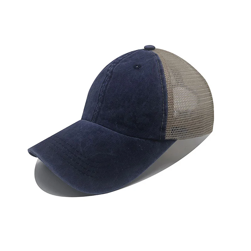 Solid Color with Mesh No Printing Fashion Cap