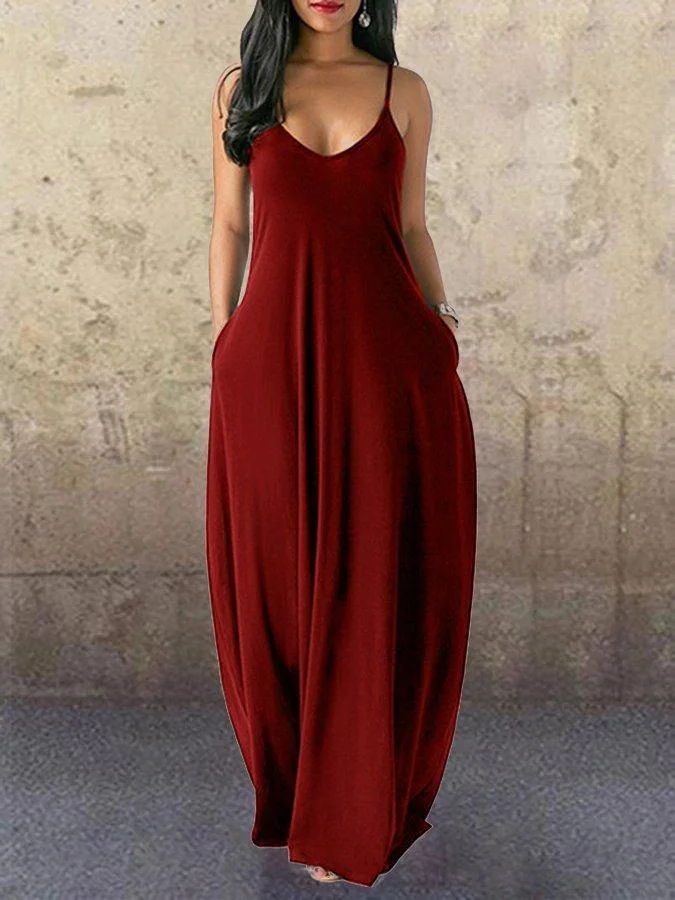 Neck Cotton Dresses Sleeveless V Holiday socialshop