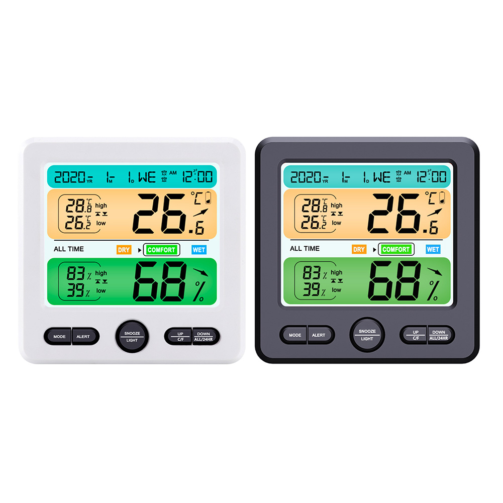 Electronic Digital Display Alarm Clock Thermometer Hygrometer for Household, White, 501 Original
Electronic Digital Display Alarm Clock Thermometer Hygrometer for Household, White, 501 Original