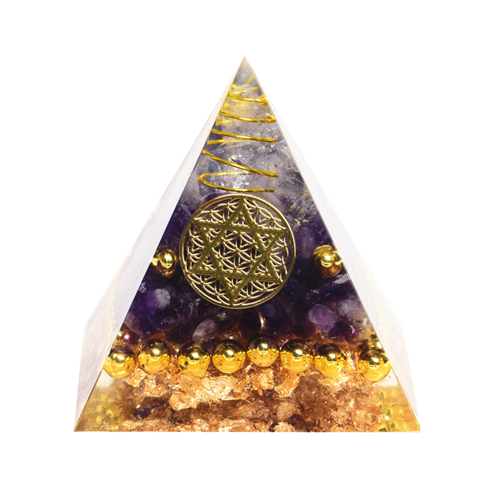 Amethyst Crystal Orgonite Pyramid Ornament Healing Peridot Home Decor (B), 501 Original
Amethyst Crystal Orgonite Pyramid Ornament Healing Peridot Home Decor (B), 501 Original