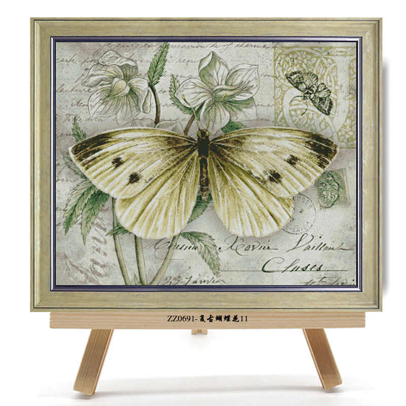 ZZ0691-Retro Butterfly Flower 11]_ 54.51_ Painting Fairy Cross