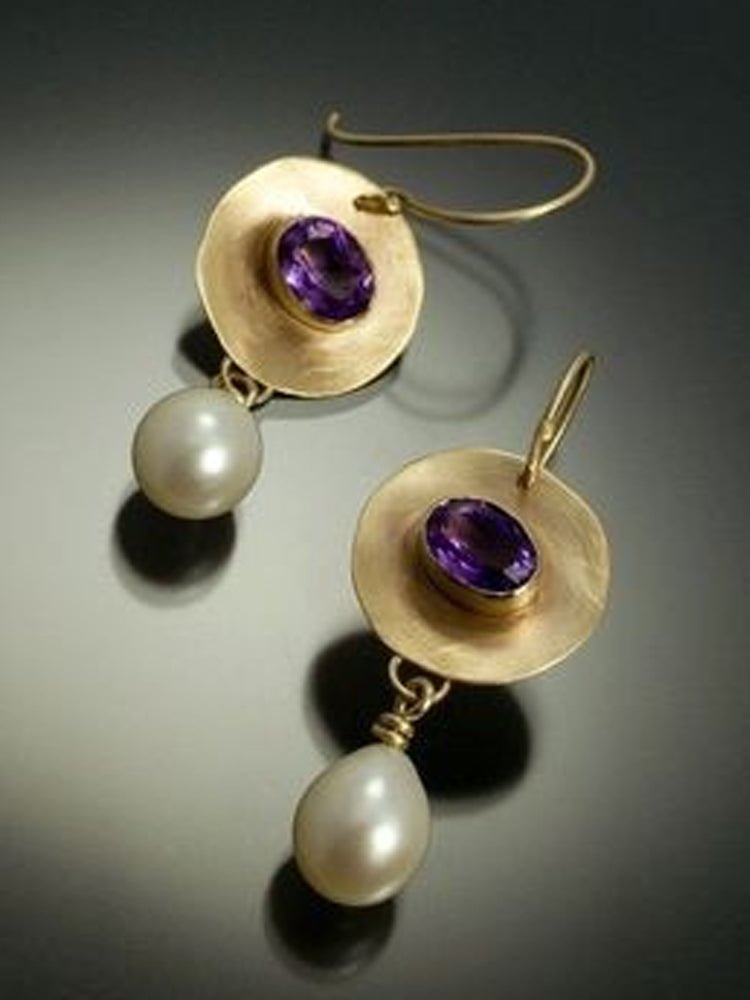 Purple Gold Earings socialshop