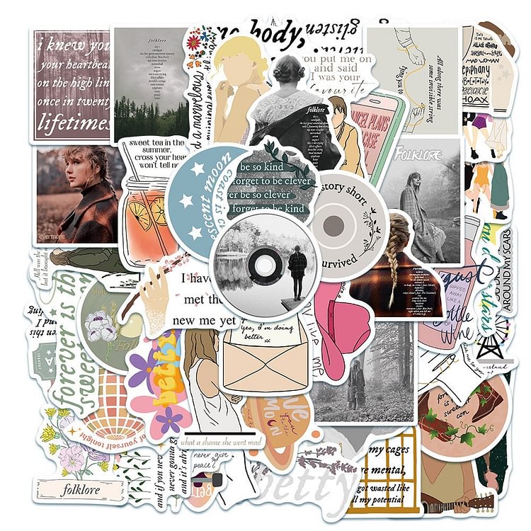Taylor Swift folklore waterproof stickers