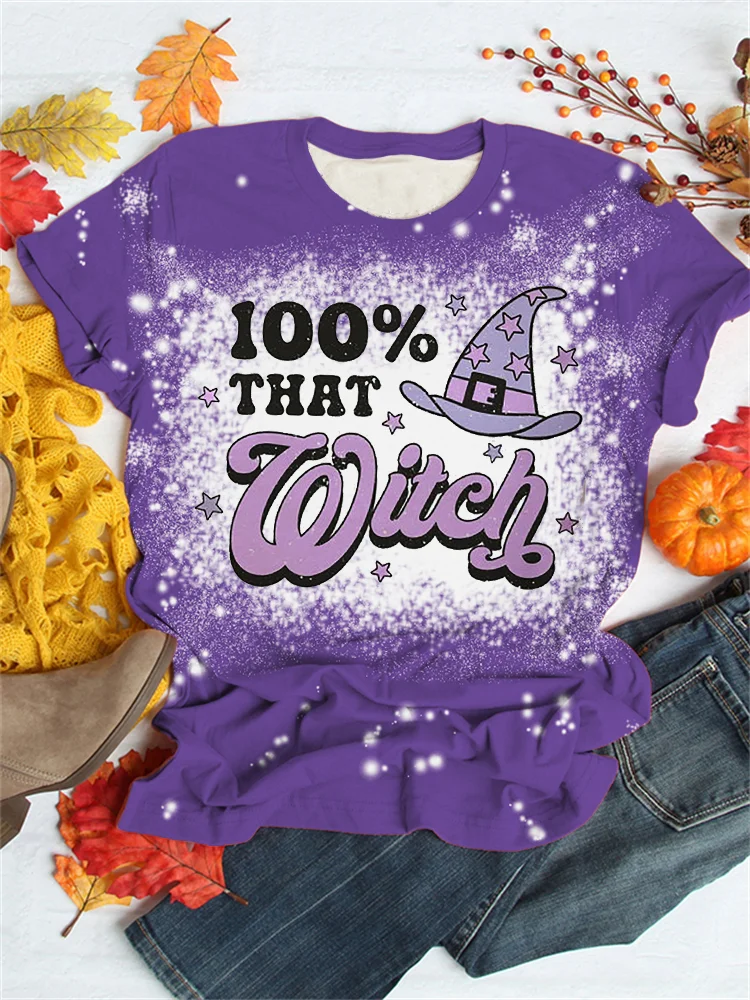 Halloween 100% That Witch Bleached T Shirt