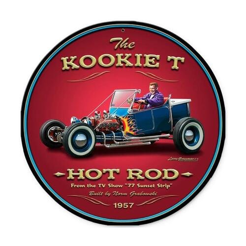 Hot Rod Car Car- Round Shape Tin Signs/Wooden Signs - 30*30CM