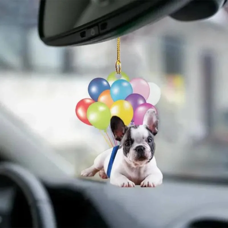 VigorDaily French Bulldog Puppy Fly With Bubbles Car Hanging Ornament BC007