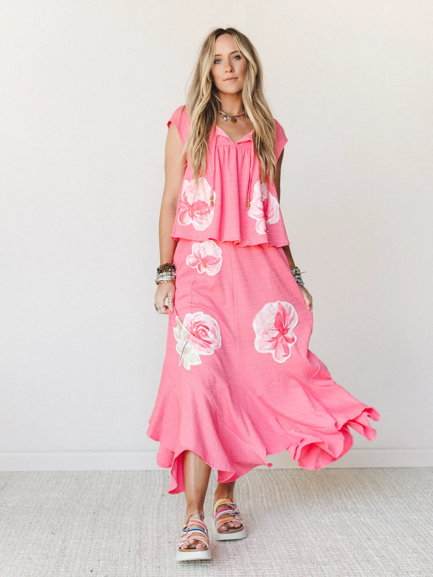 Petals In Love Two Piece Set - Pink