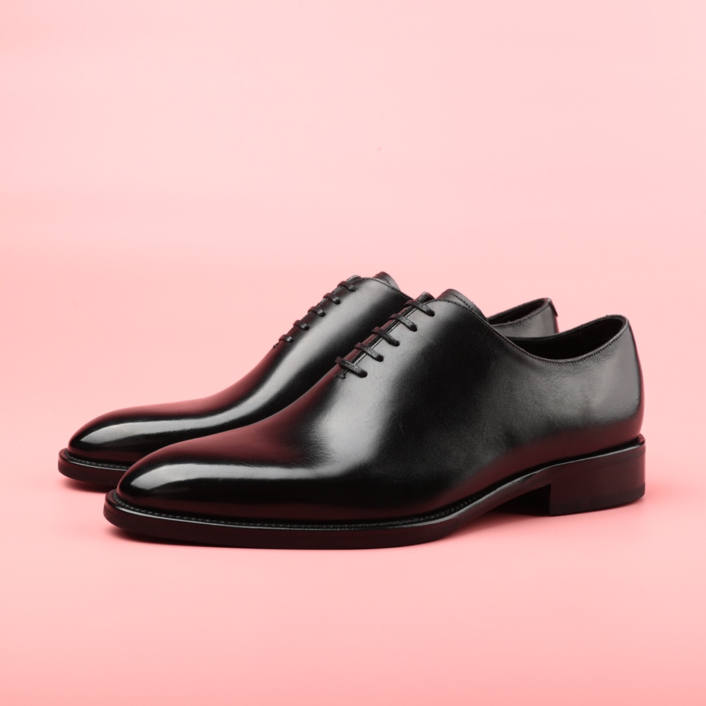 TAAFO Shoes For Men Black Leather Boss Men's Dress Brogue Shoes Italian Men Suit Shoes Wedding Party Shoes Flats Oxfords