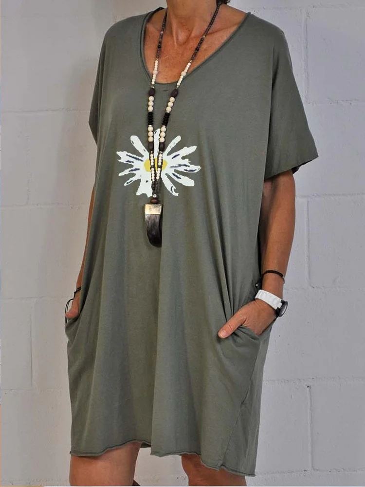 Bestdealfriday Short Sleeve Cotton Cocoon Dresses 9132074
