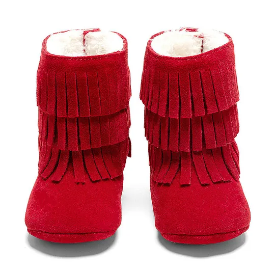 Baby Girls Cute Keep Warm Tassel Mid-calf Boots