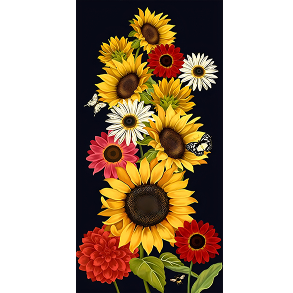 Sunflowers Round Drill Diamond Painting 30*60CM (Big Size)