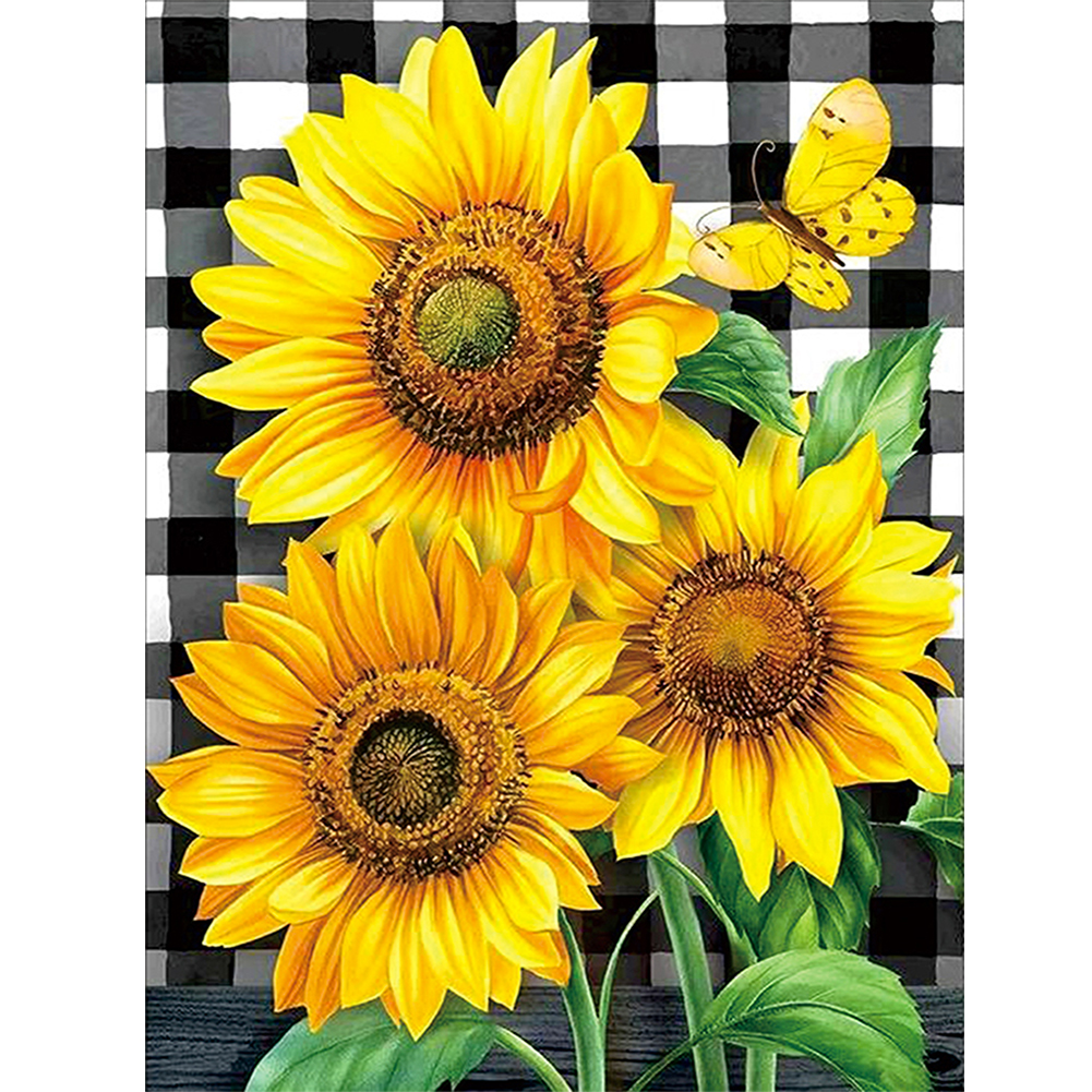 Diamond Art Sunflower 30x40cm E7069 DIY Canvas Craft Diamond Decor - Paper  Create