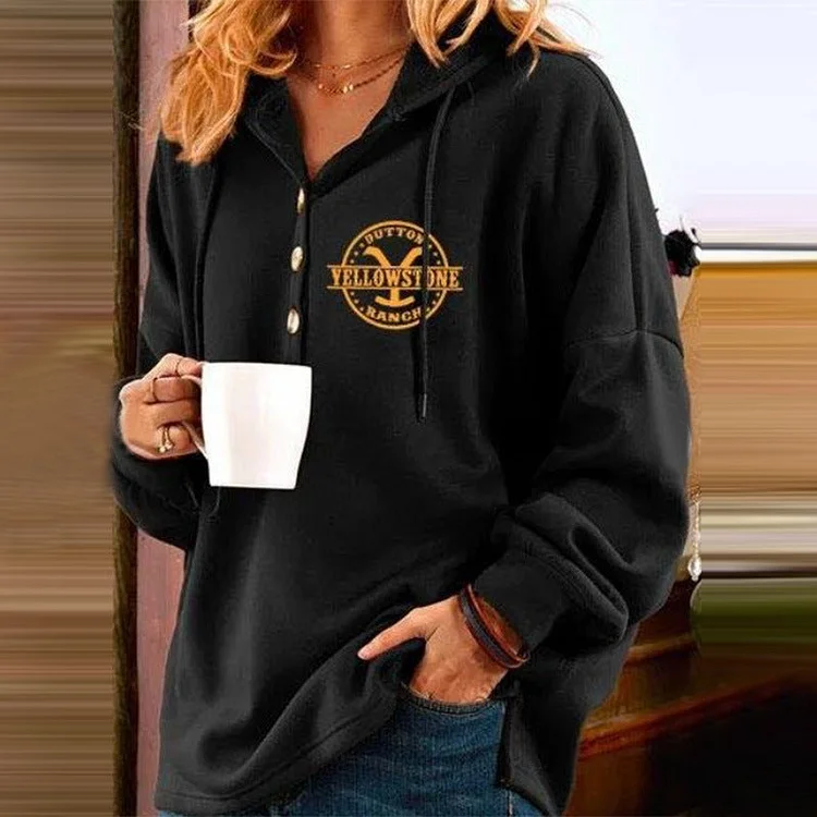 Women's Casual Plus Size Printed Hooded Long Sleeve Top Sweatshirt socialshop